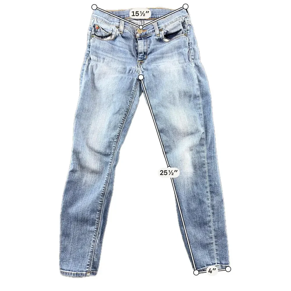 Hudson Krista Super Skinny Crop Jeans Womens 27 Light Wash Blue Mid Rise Denim